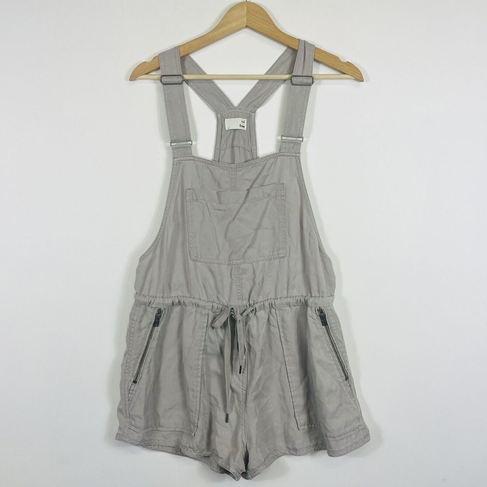 Wilfred Free Short Overalls Womens Small Grey Lyocell Utility Gorpcore Boho